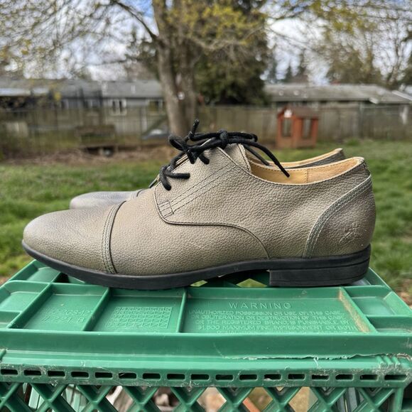 JOHN FLUEVOG - Prophesy Breton - Green Cap Toe Leather Derby Shoe Size 10 - Picture 4 of 9